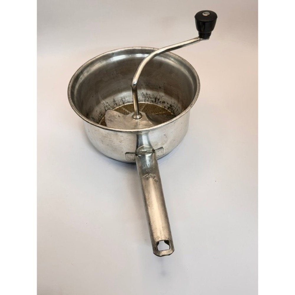 Vintage Foley Food Mill Aluminum Hand Crank Vegetable Masher Strainer Silver